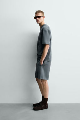 BERMUDA JOGGER RELAXED FIT INTERLOCK / verde lavado - Zara фото 4