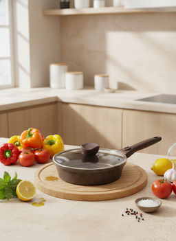 Сковорода 240/64мм Горница ДУЭТ Шоколадный мусс индукция съем/руч. с кр. (п/у), Ис8244Дш