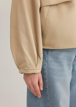 Dik Yaka Bej Ceket - Mavi фото 7