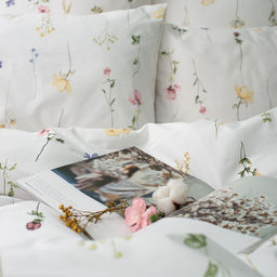 КПБ 2,0 спальный (с простыней на резинке 160х200х25, 2 наволочки 50х70), Ботанический сад Пододеяльник на молнии 177х217; простыня на резинке 160х200х25, наволочка 50х70 - 2шт. - Традиция фото 6