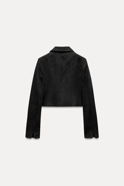 SHORT SUEDE-EFFECT JACKET - Zara фото 8