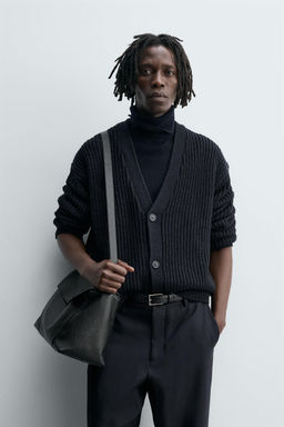 RIBBED TEXTURED CARDIGAN - Zara фото 2