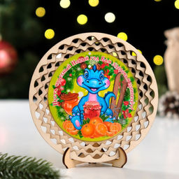 Тарелка сувенирная Пусть чудесный Новый год Вам здоровья принесет!, ламинация, d=130мм - Simaland фото 3