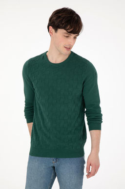 Erkek Slim Fit Bisiklet Yaka Koyu Ye_il Basic Kazak - U.s. polo assn фото 3