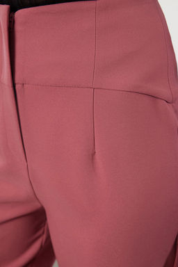 TRENDYOLMILLA Siyah Cigarette Dar Paca Bel Dikis Detayl? Dokuma Kumas Pantolon TWOSS20PL0388  фото 4