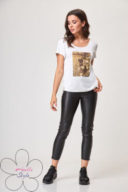 Футболка ANELLI 1015 белый, принт-