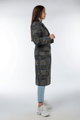 Пальто женское демисезонное Микроворса/Клетка - El podio фото 4