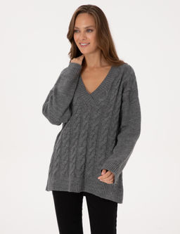 Gri Melanj Comfort Fit Kazak - Pierre cardin фото 3