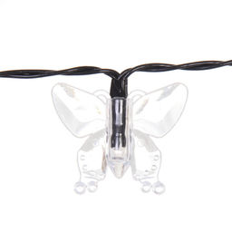 Гирлянда для улицы "Бабочка" 3 м 20 ламп LED чёрный провод, 2 реж.,IP-55, Теплый белый (солнечная батарея)