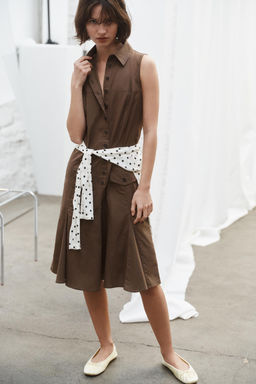 VESTIDO MIDI CAMISERO / Tabaco