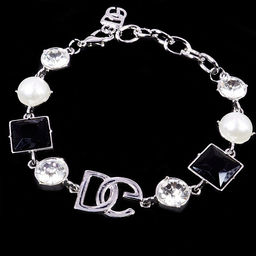 Браслет Dolche Gabbana Silver жемчуг и кристаллы Сваровски