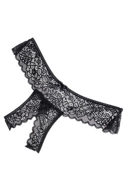 Трусы Eromantica, Juno, с доступом, черные, 54-56