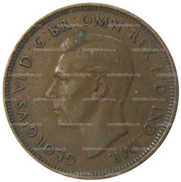 Монета 1/2 пенни 1938 года Австралия