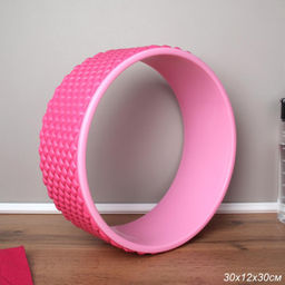 Колесо для йоги и пилатеса массажное 30Х10 / MYW-30PP / розовый / уп10