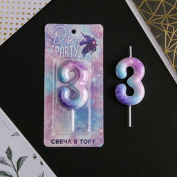 Свеча-цифра в торт 3 - Страна карнавалия фото 2