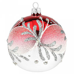 Елочная игрушка шар стеклянная Зимнее сияние д8,5см, ручная художественная роспись, цвета микс, подарочная упаковка (Россия) - Домашняя мода фото 3