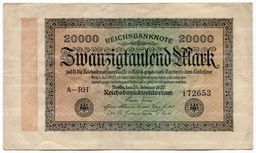 Банкнота 20000 марок 1923 года Германия