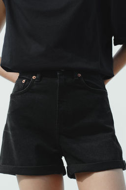 HIGH-WAIST MOM FIT TRF BERMUDA SHORTS - Zara фото 3