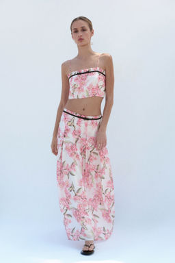 Falda tableada en mezcla de lino - H&m фото 2