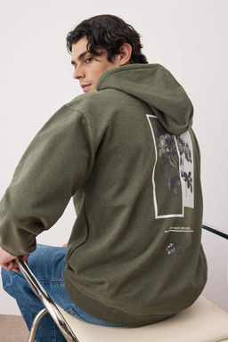 TRENDYOL MAN Siyah Oversize/Genis Kesim Kapusonlu Ici Polar/S?cak Tutan Cicek Bask?l? Sweatshirt TMNAW22SW1651 - Trendyolmilla фото 23
