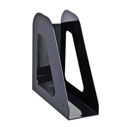 Лоток вертикальный для бумаг Стамм ФАВОРИТ 90 мм, черный пластик