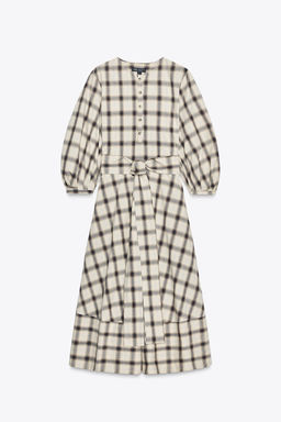 ZW COLLECTION CHECK SHIRT DRESS - Zara фото 6