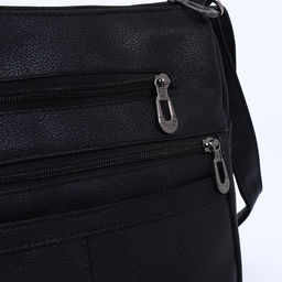 Сумка-мешок на молнии, цвет чёрный - Simaland фото 4