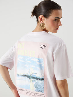 Los Angeles Bask?l? Oversize Kad?n Ti??rt