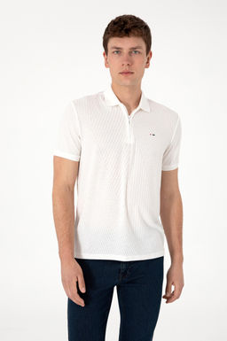 Erkek Regular Fit Polo Yaka Krem Ti__rt Sepette S_rpriz _ndirim