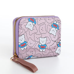 Кошелёк на молнии «Мишки», сиреневый