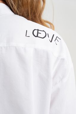 рубашка из тонкого хлопка в стиле OVERSIZE    с кокеткой на спине - А+б коллекция фото 21