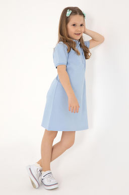 K_z _ocuk A__k Mavi Polo Yaka _rme Elbise Sepette S_rpriz _ndirim - U.s. polo assn фото 2