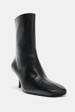 SOFT LEATHER STILETTO HEEL ANKLE BOOTS - Zara фото 5