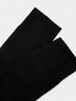 Цена за 5 пар!  Высокие мужские носки "термо" черного цвета с желтой и красной полоской