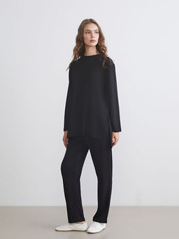 Bisiklet Yaka Oversize Kad?n Sweatshirt Tunik