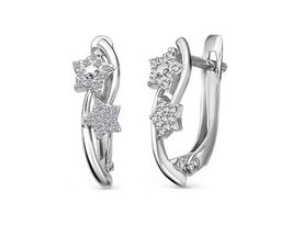 Серьги из серебра куб.циркон., В10-1066