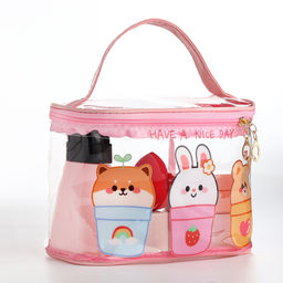 Косметичка на молнии для бассейна, с ручкой, с принтом Nice day, розовая - Simaland фото 3