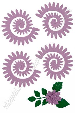Лазерная вырубка из фетра Цветочек №4 8 см (5 шт) сиреневый A 32