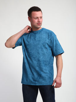 М460 Футболка оверсайз футер (индиго винтаж)