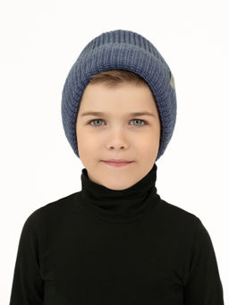 Шапка вязаная джинс ш-113 (52-54)