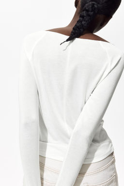 Top en punto fino con escote barco - H&m фото 4
