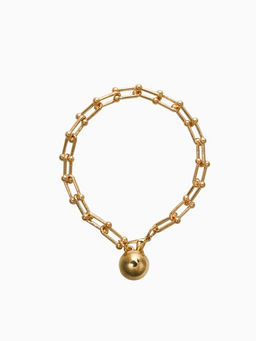 Браслет цепочка с подвеской «Шарик», L=22 см, металл, цвет золото