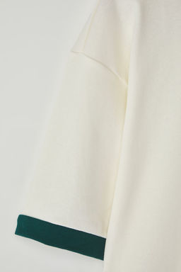 TRENDYOL MAN Lacivert Oversize/Genis Kesim Nak?s Detayl? Polo Yaka T-shirt TMNSS25PO00013 - Trendyolmilla фото 11