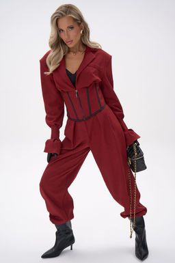 Пиджак  корсет Джуди (бордовый) - Эльза фото 27