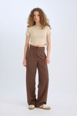 Wide Leg Yuksek Bel Standart Boy Pantolon