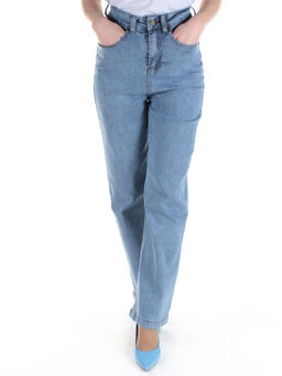 3011 BLUE Джинсы-трубы женские - Фабричный китай фото 2