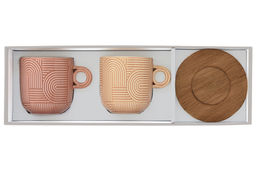 Набор чашек Радуга, бежевая, коричневая, 0,25 л, 2 шт - Easy life фото 3