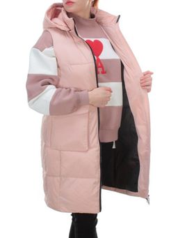 M21-01 PINK POWDER Длинный жилет без рукавов (холоффайбер) - Фабричный китай фото 7