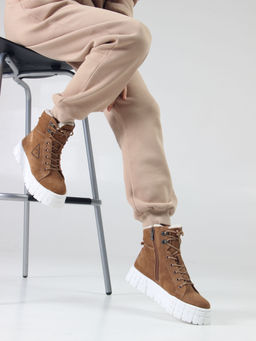 Ботинки 216.212131w. светло-коричневый замша/Байка