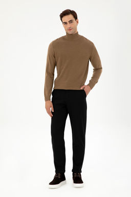 Erkek Carrot Fit Siyah Kanvas Pantolon